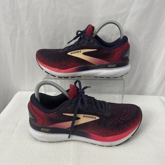 Brooks Ghost 16 Shoes Womens Size 8.5 B Running Peacoat Raspberry Apricot - Picture 9 of 12